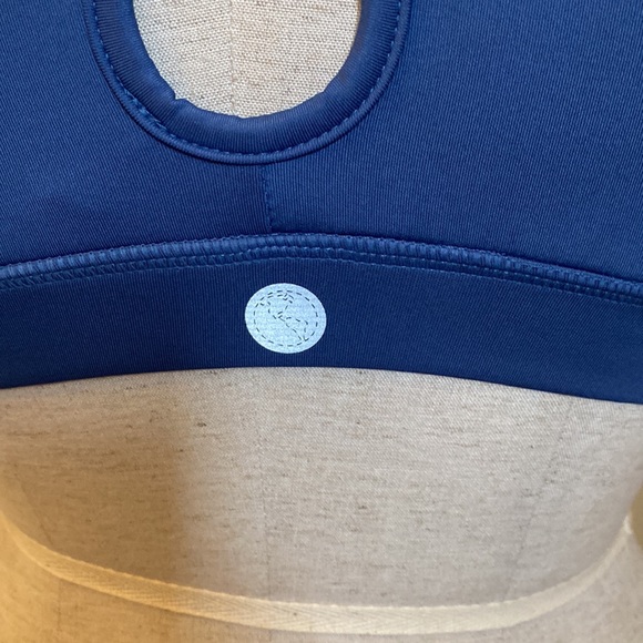 Blue and White Performance Sport Bra - Picture 4 of 9